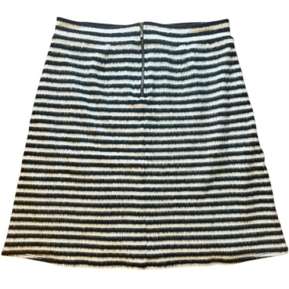 Maeve by Anthropologie Angora Feel Black White Striped SOFT Fully Lined Skirt 8 - Picture 4 of 8